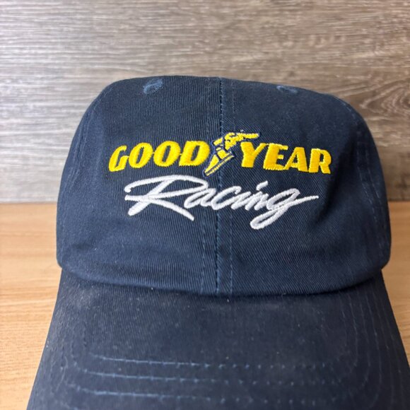 Goodyear Hat Cap Strap Back Blue Navy Tires Racing Outdoors Mens - Picture 2 of 9